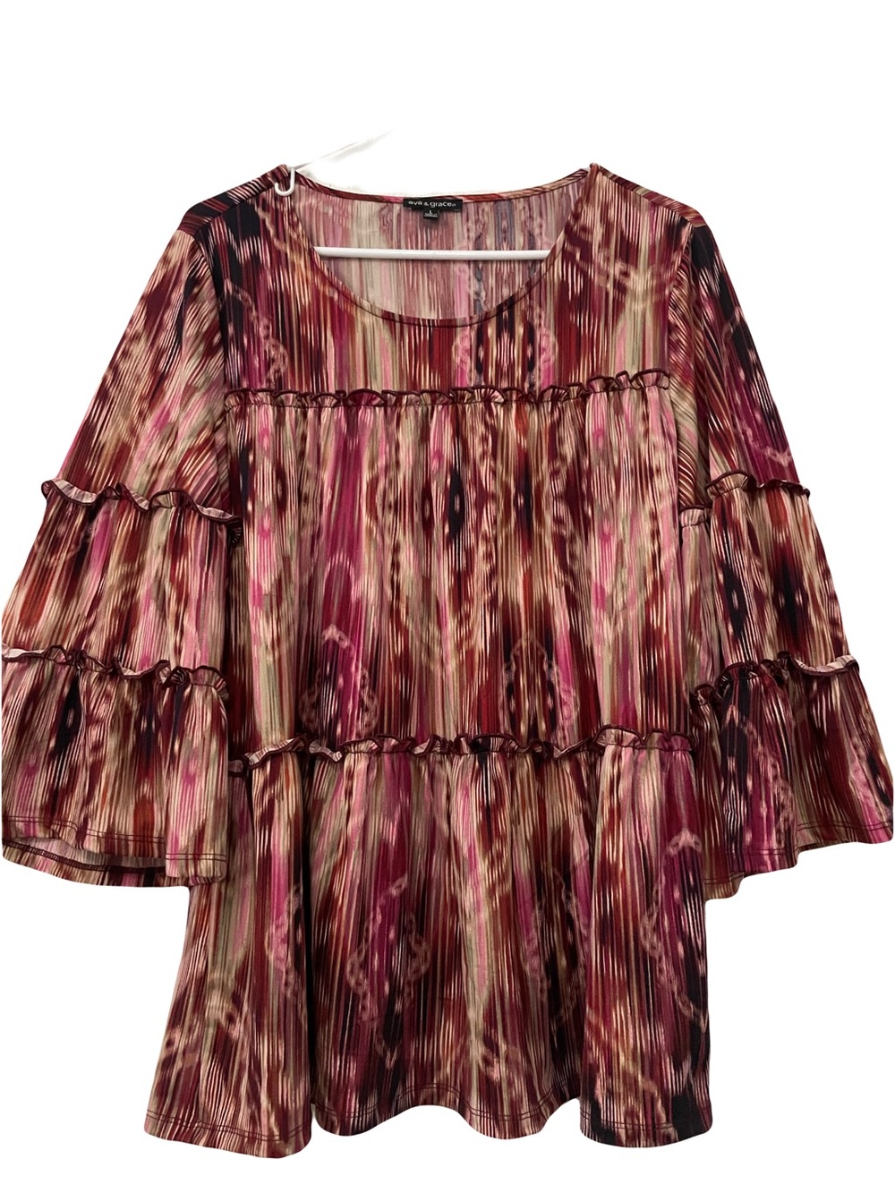 Ava & Grace Multi-Pink Ruffle Tiered Tunic